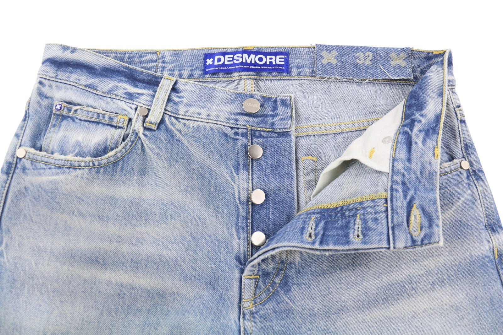 DESMORE 5 Tasche Alex Light Blue Men Jeans W32 Slim Button Fly