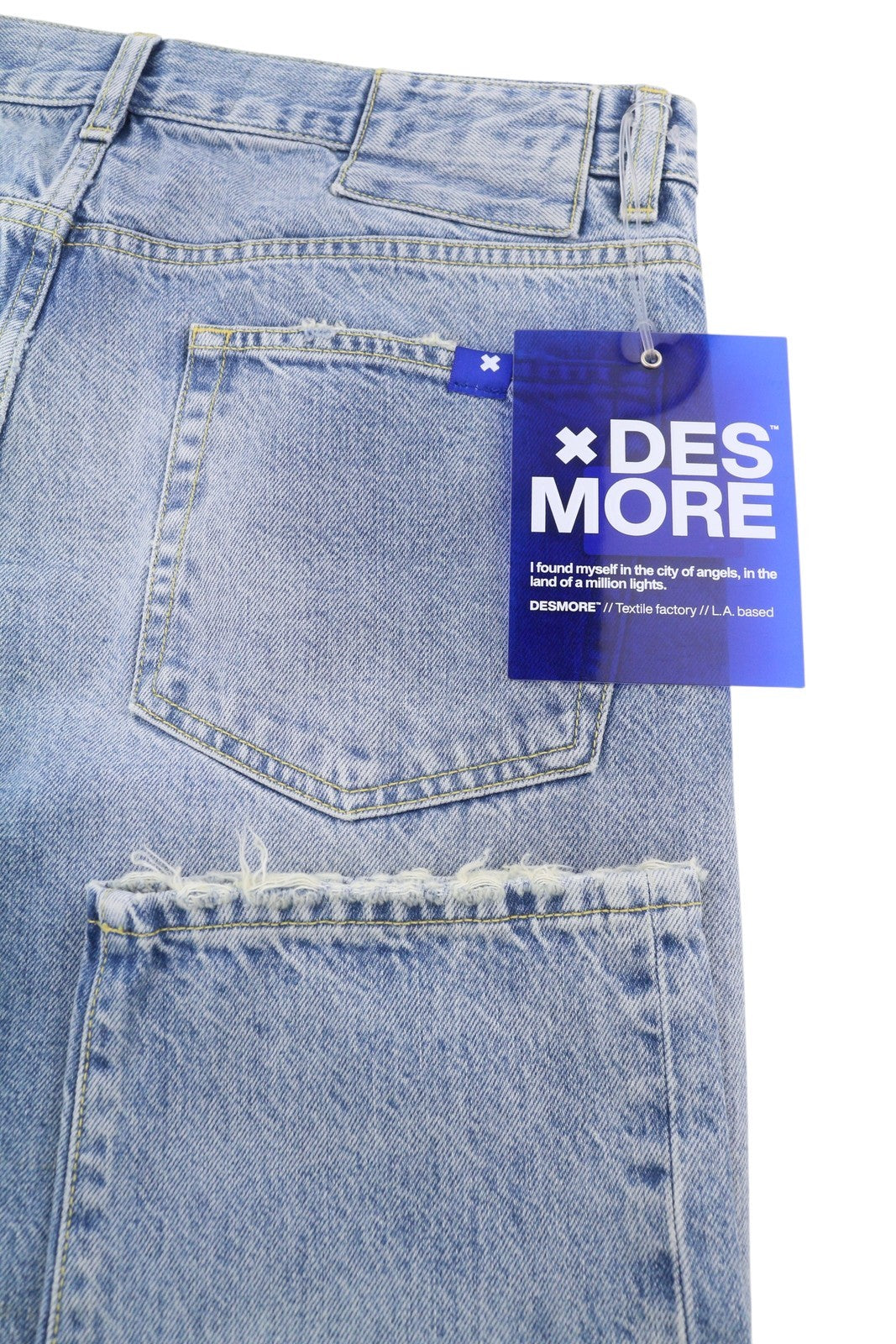 DESMORE 5 Tasche Alex Light Blue Men Jeans W32 Slim Button Fly