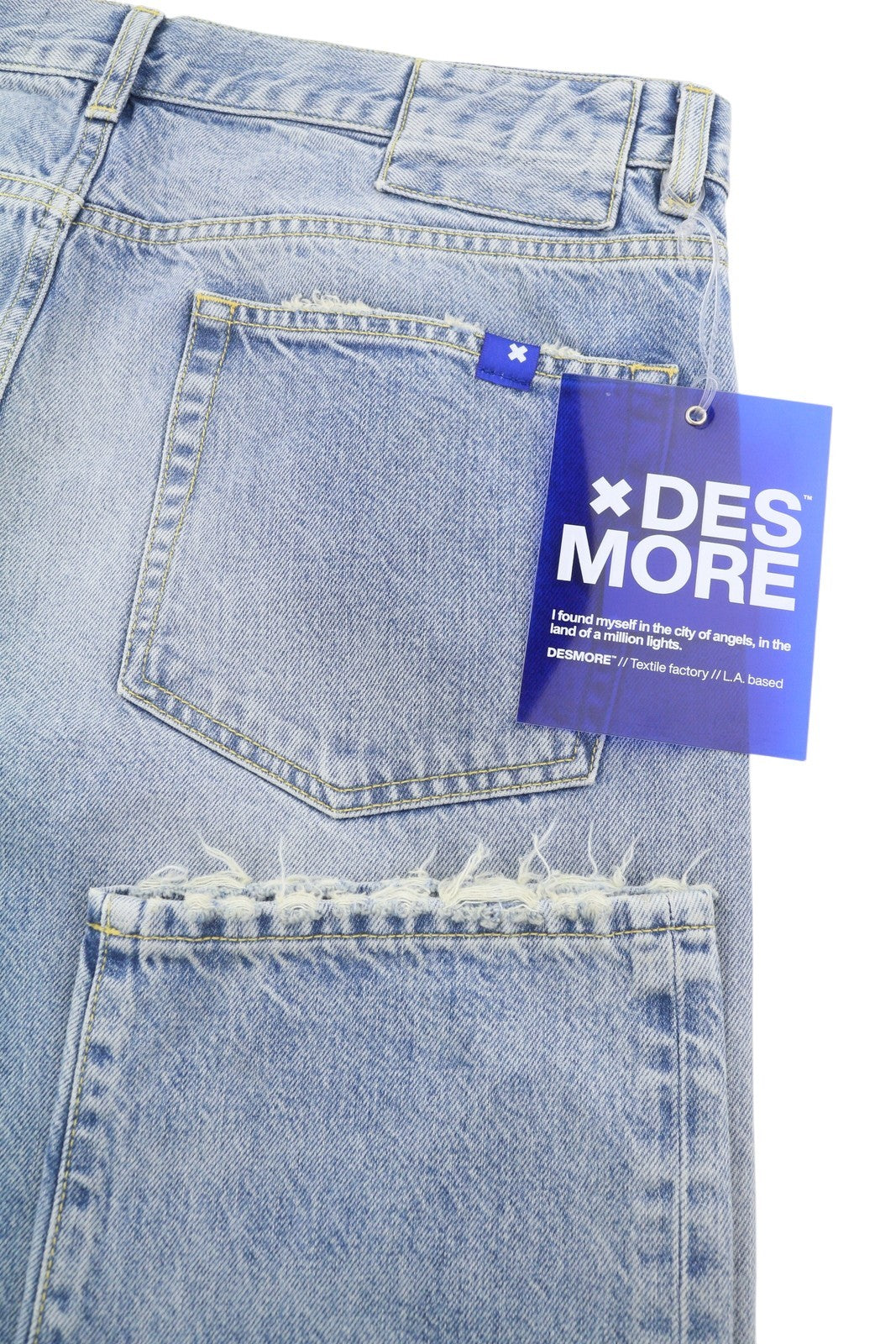 DESMORE 5 Tasche Alex Light Blue Men Jeans W36 Slim Button Fly