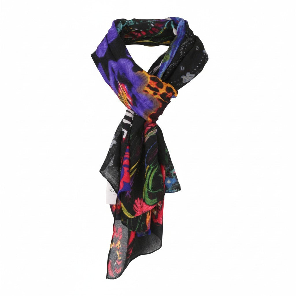 DESIGUAL Fou Patch Rextangle Women Scarf OS Multicolored Patchwork Print