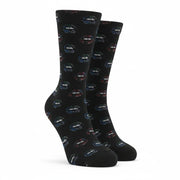 DESIGUAL Women Socks OS Black All-Over Lip Print Tight Knit