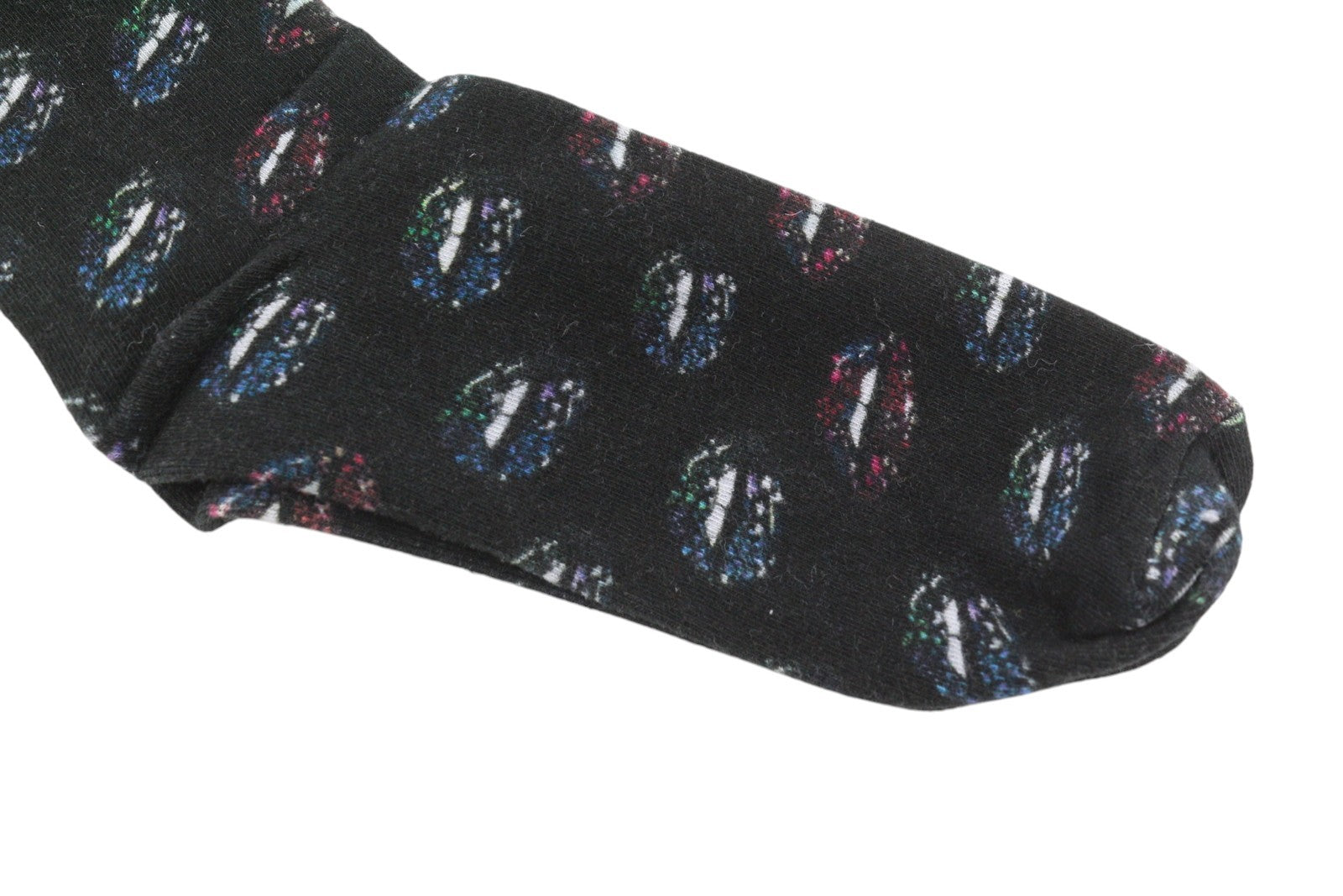 DESIGUAL Women Socks OS Black All-Over Lip Print Tight Knit