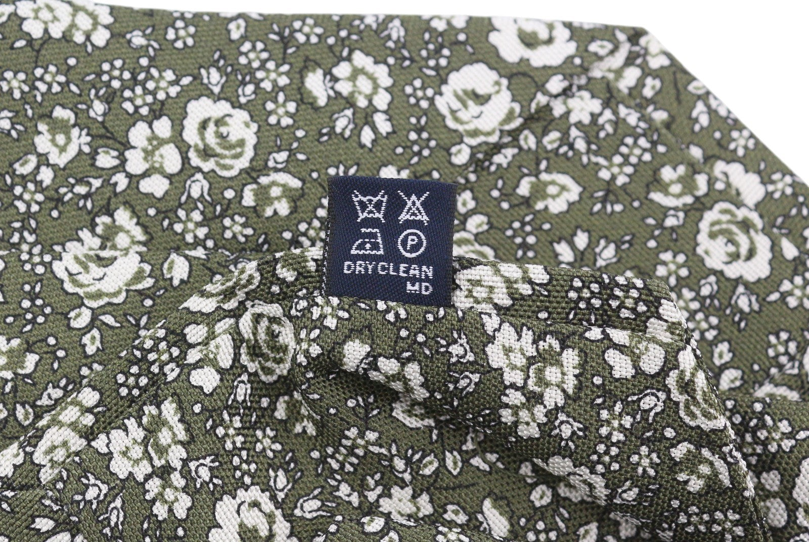 LINEA UOMO BY DRAKE'S Men Tie 147 x 8 CM Green Floral Print Silk Formal