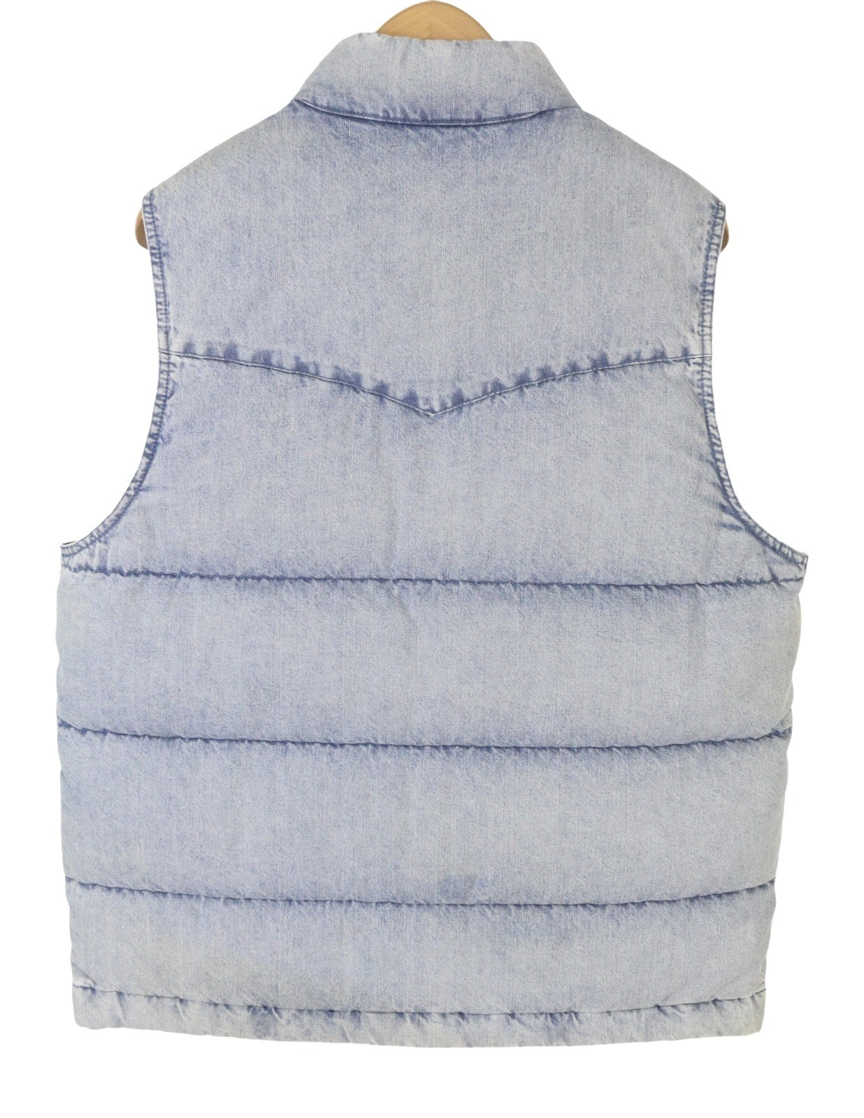 LEVI'S Men Waistcoat S Blue Faded Down Filled Quilted Warm Performance Big E
