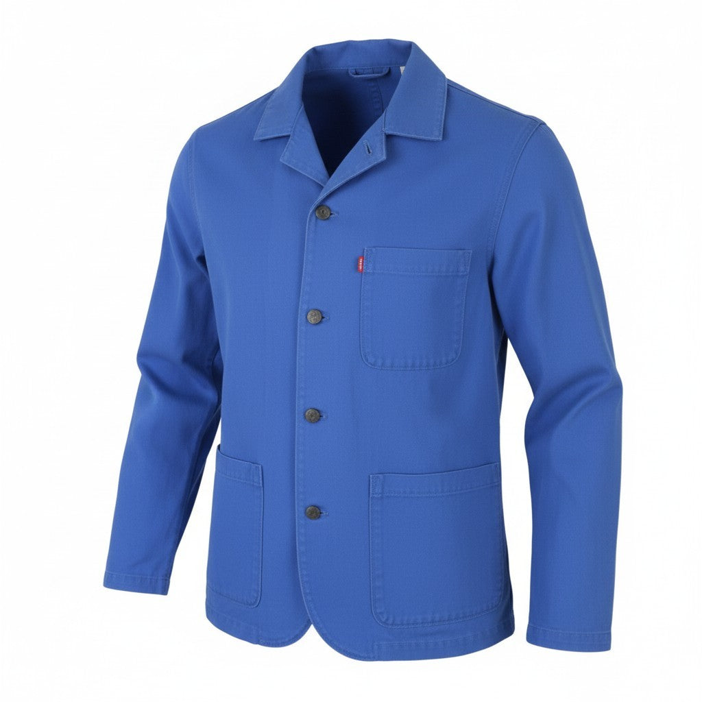 LEVI'S Men Jacket S Blue Patch Pockets Notch Unlined Lightweight Workwear