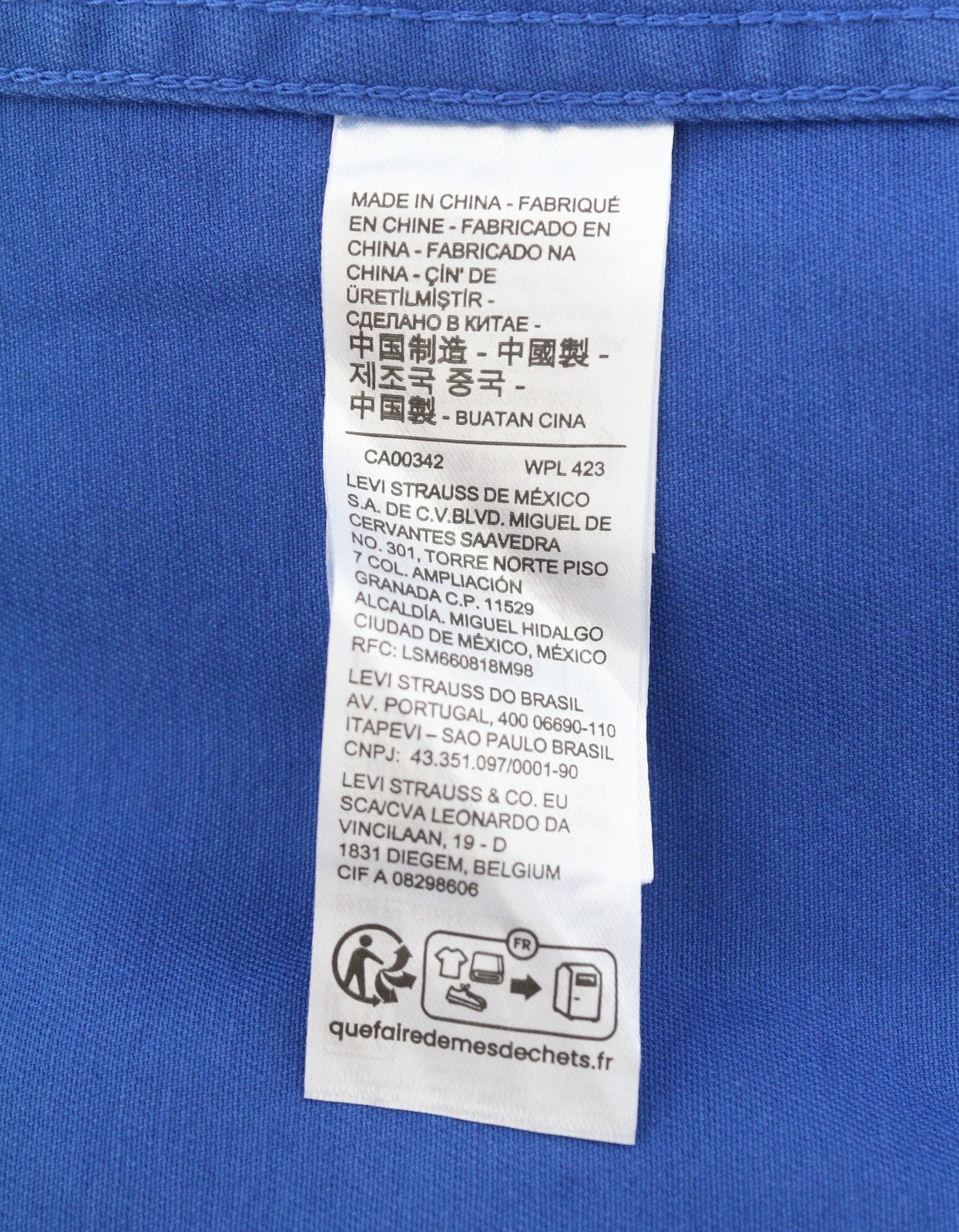 LEVI'S Men Jacket S Blue Patch Pockets Notch Unlined Lightweight Workwear