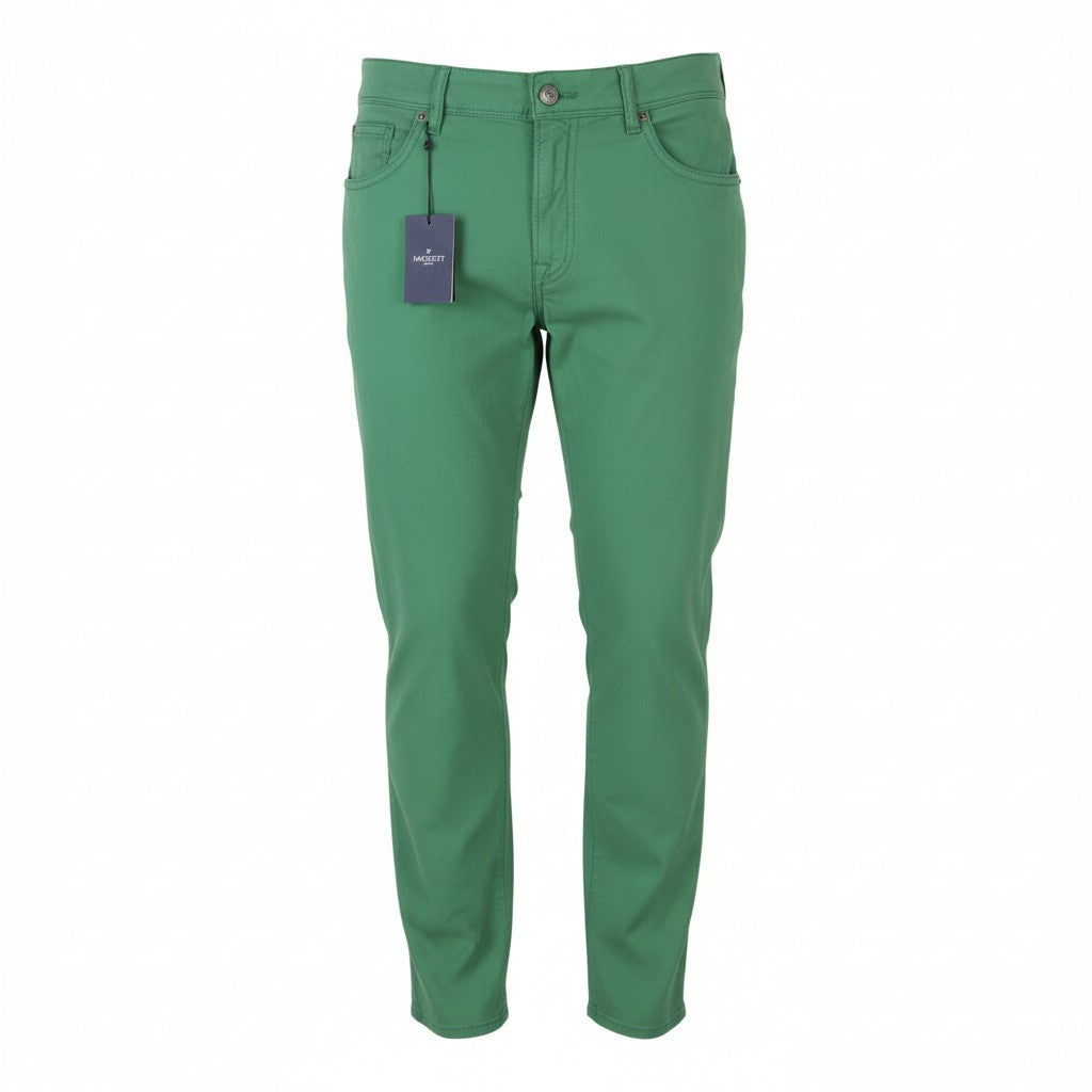HACKETT Texture 5 Pocket Men Trousers W31 Green Zip Fly Slim Fit Casual