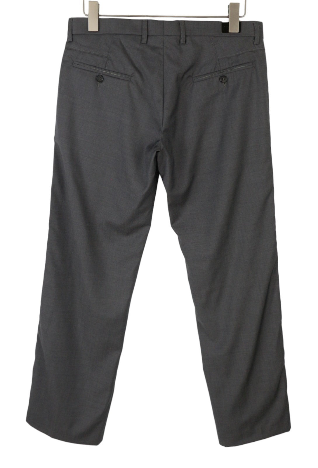 JOHN RICHMOND Women Trousers EU44 Grey Wool Side Lines Flared Leg Casual