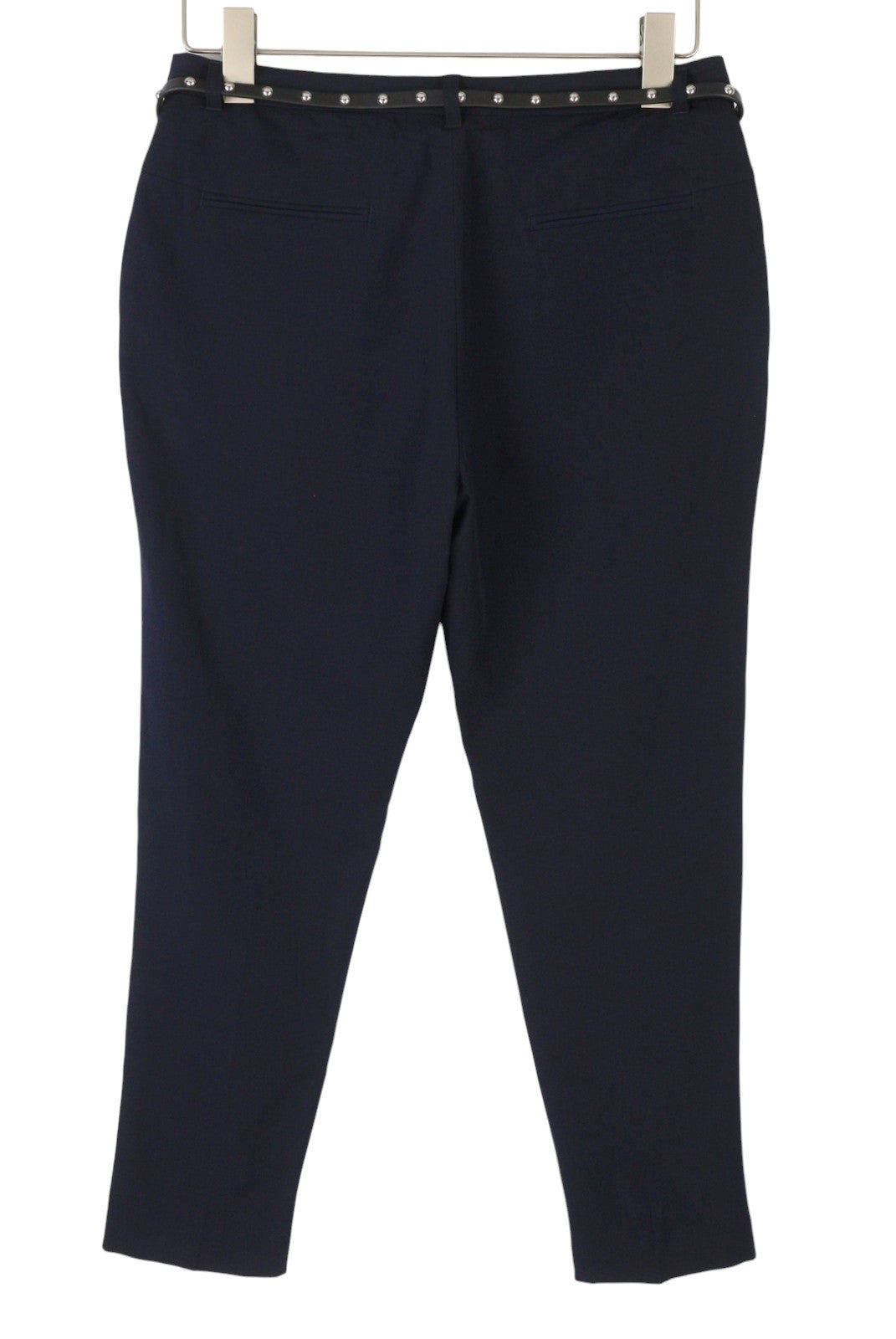 MAISON SCOTCH Women Trousers S Dark Blue Belted Cropped Slim Fit Chino
