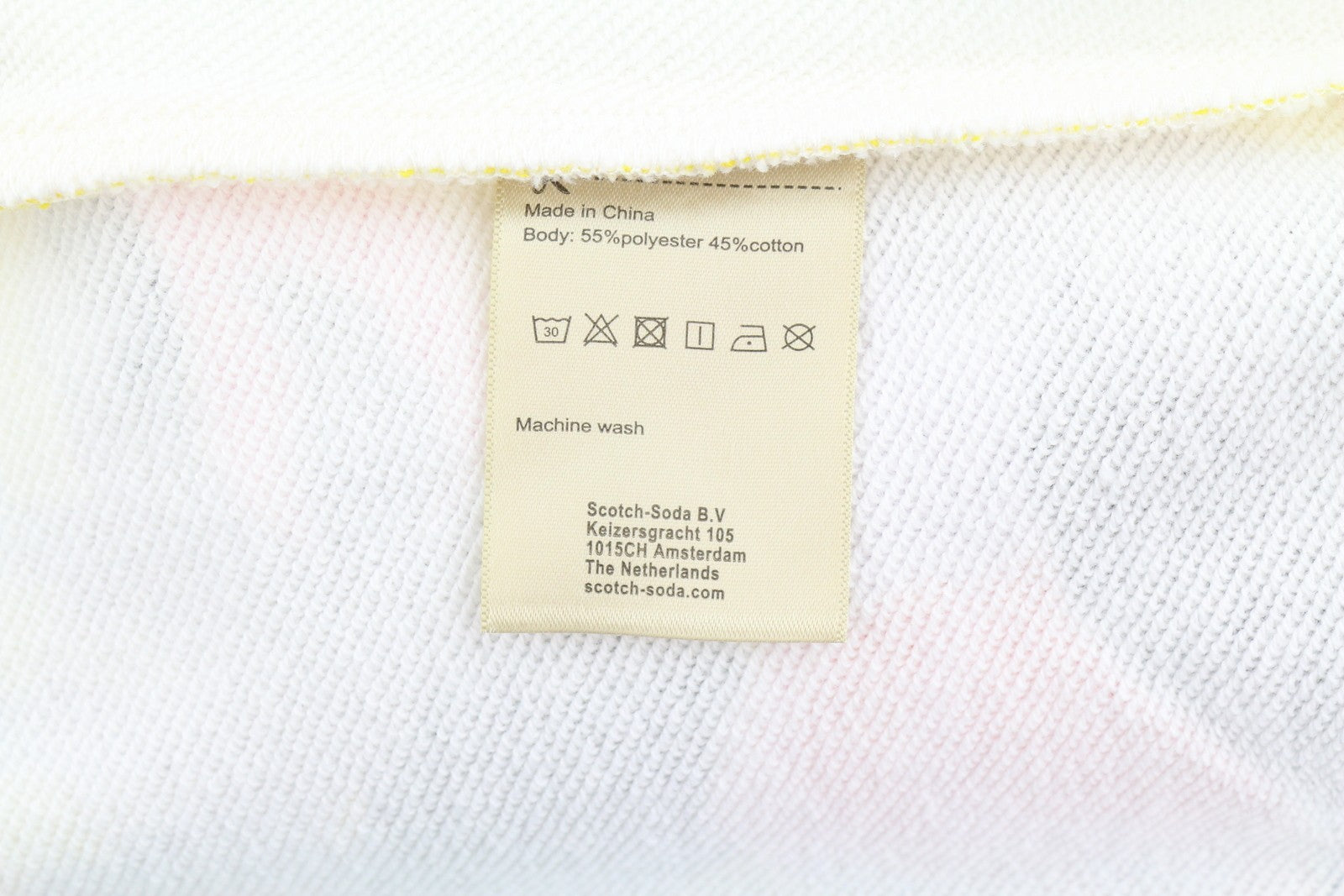 SCOTCH & SODA Men Sweatshirt L White Patterned Oversized Crew Neck Pull On