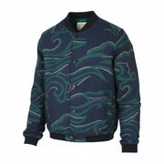 SCOTCH & SODA Men Jacket M Dark Blue Patterned Button-Up Lightweight Bomber