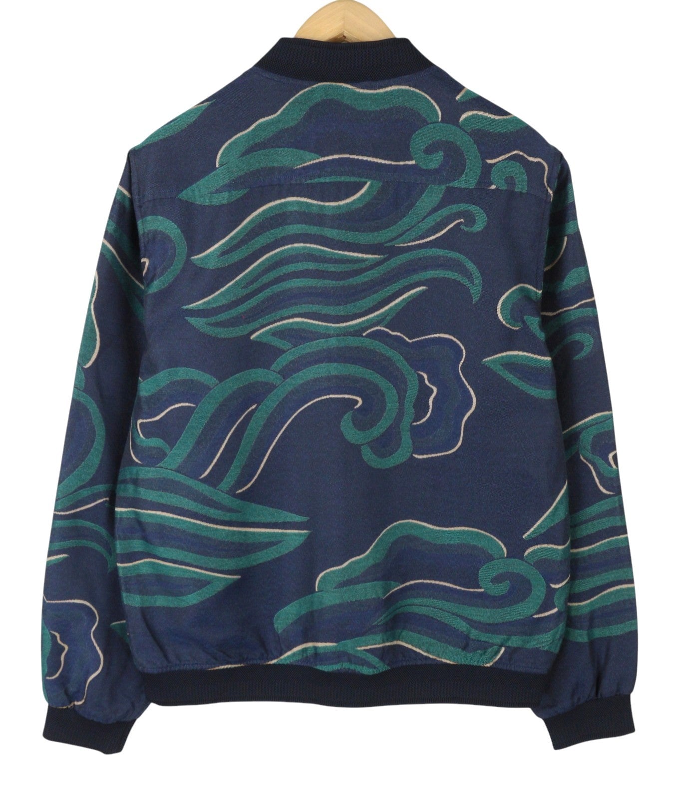 SCOTCH & SODA Men Jacket M Dark Blue Patterned Button-Up Lightweight Bomber