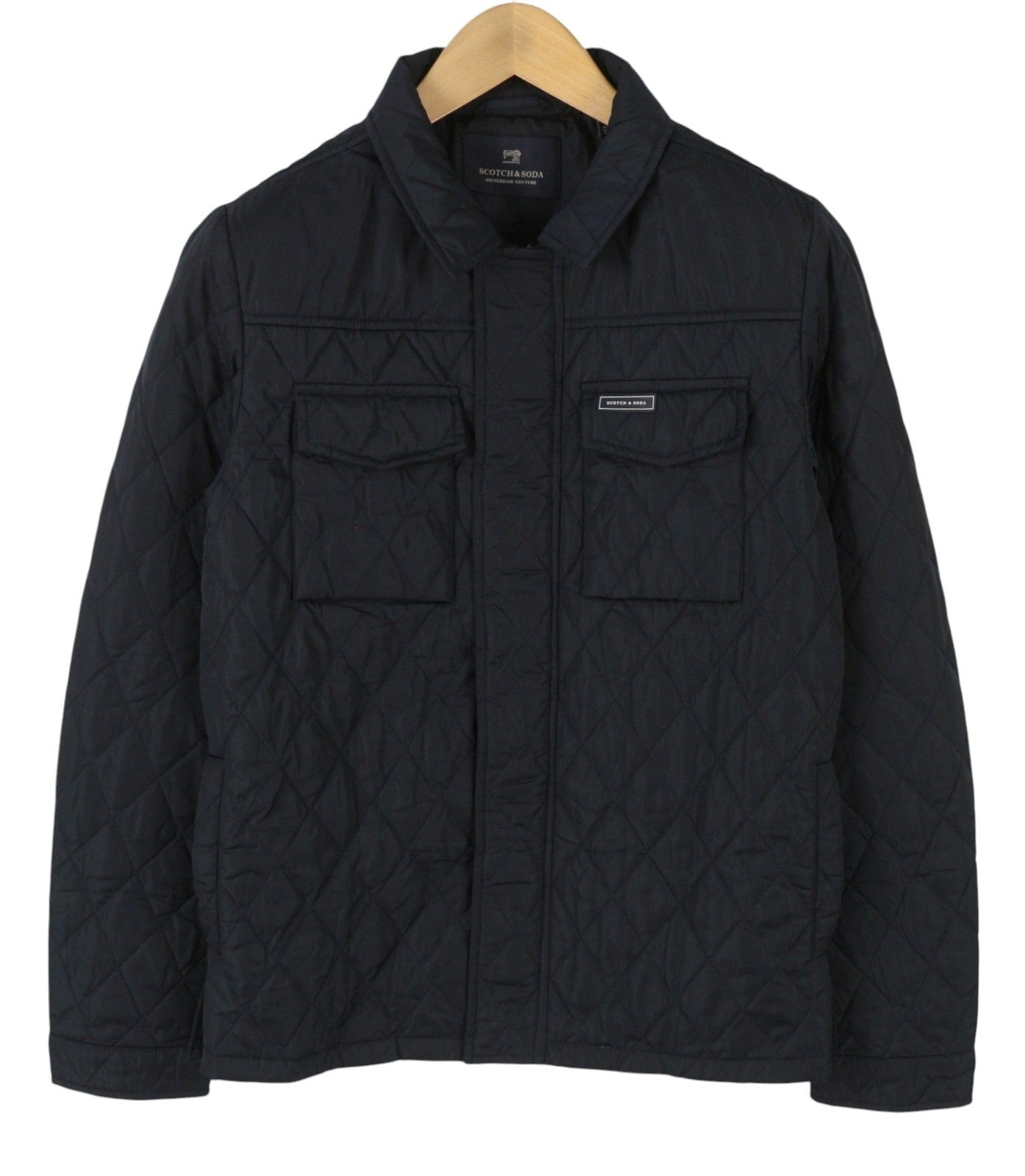 SCOTCH & SODA Men Jacket S Dark Blue Quilted Padded Lightweight