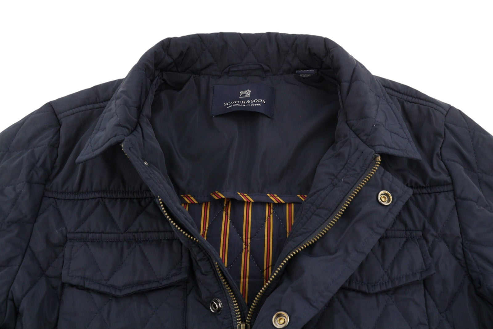 SCOTCH & SODA Men Jacket S Dark Blue Quilted Padded Lightweight
