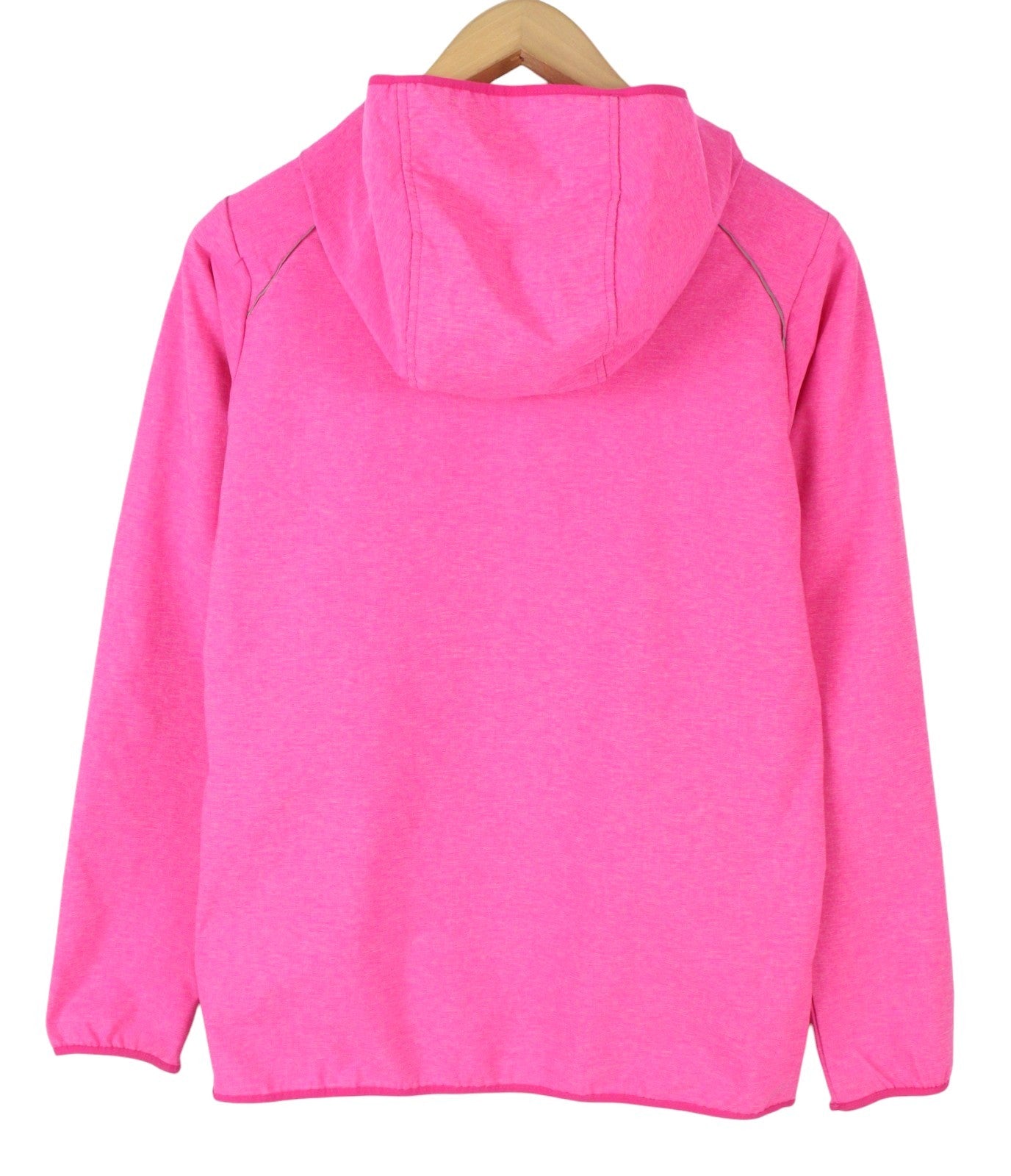 COLUMBIA Women Jacket XL Pink Melange Softshell Hooded Full Zip Lightweight