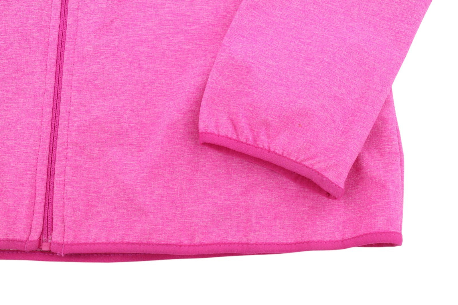 COLUMBIA Women Jacket XL Pink Melange Softshell Hooded Full Zip Lightweight