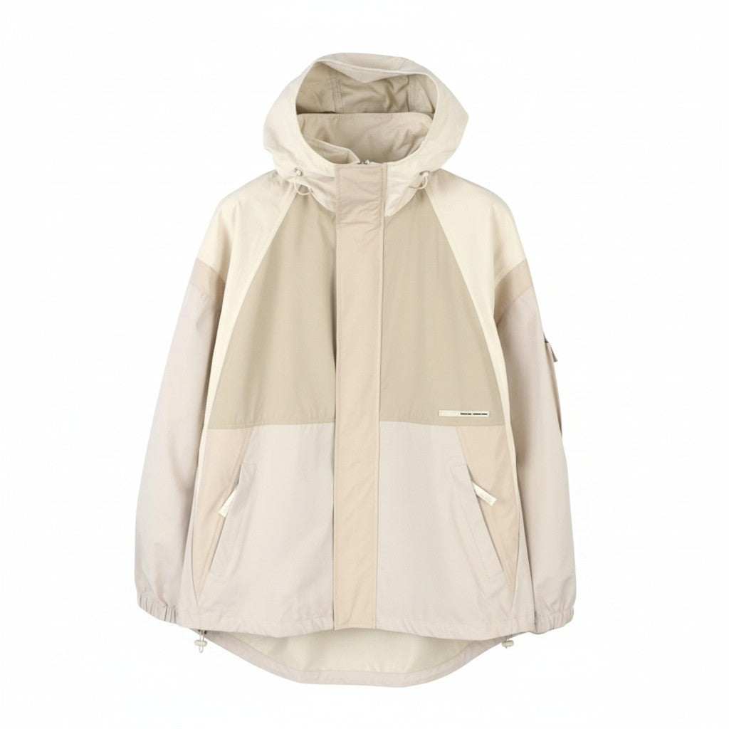 SCOTCH & SODA Men Jacket L Beige Multifunctional Hooded Full Zip Lightweight