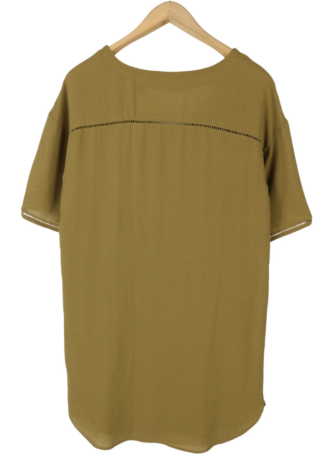 MAISON SCOTCH Women Dress XS Khaki Green V-Neck Short Sleeve Mini