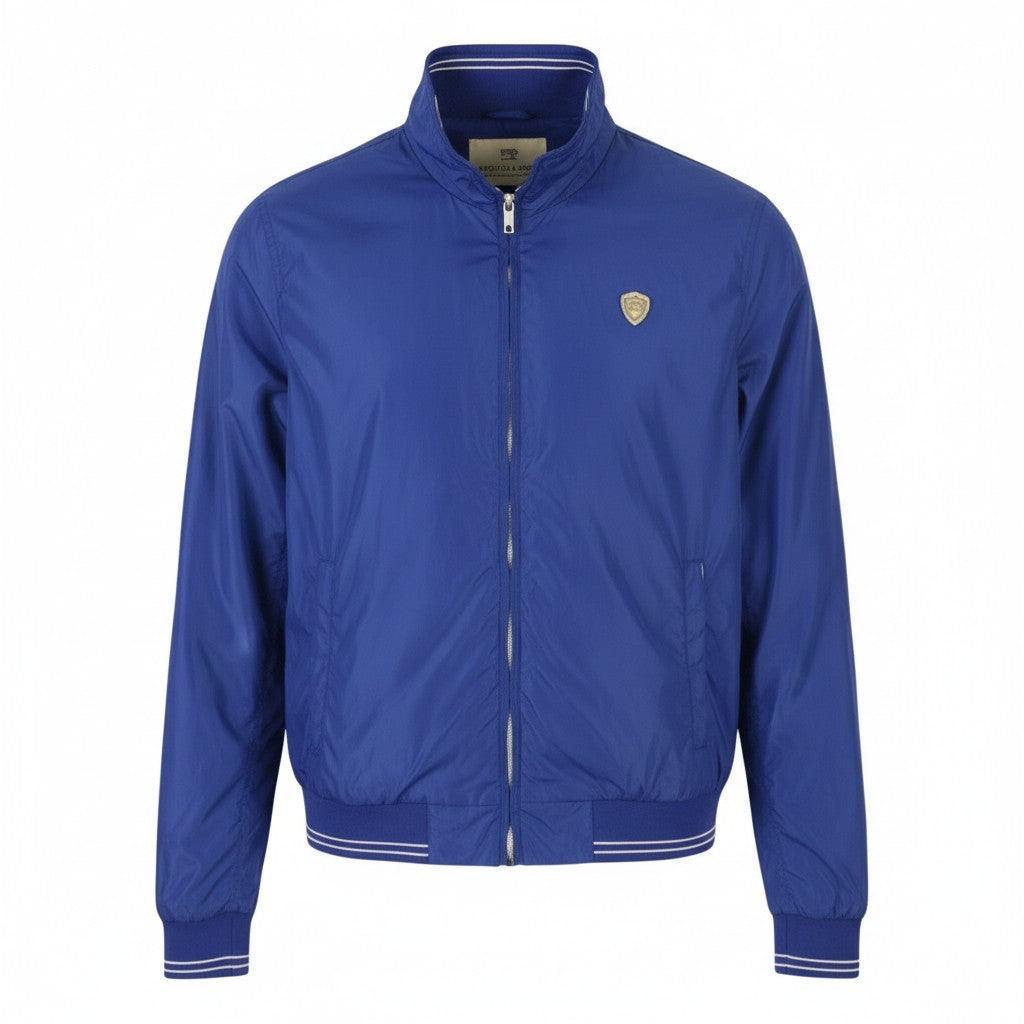 SCOTCH & SODA Men Jacket L Blue High Neck Full Zip Lightweight