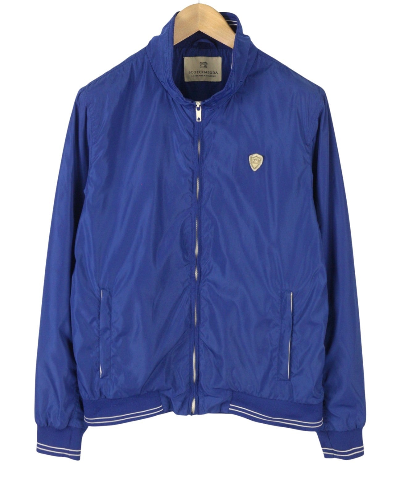 SCOTCH & SODA Men Jacket L Blue High Neck Full Zip Lightweight