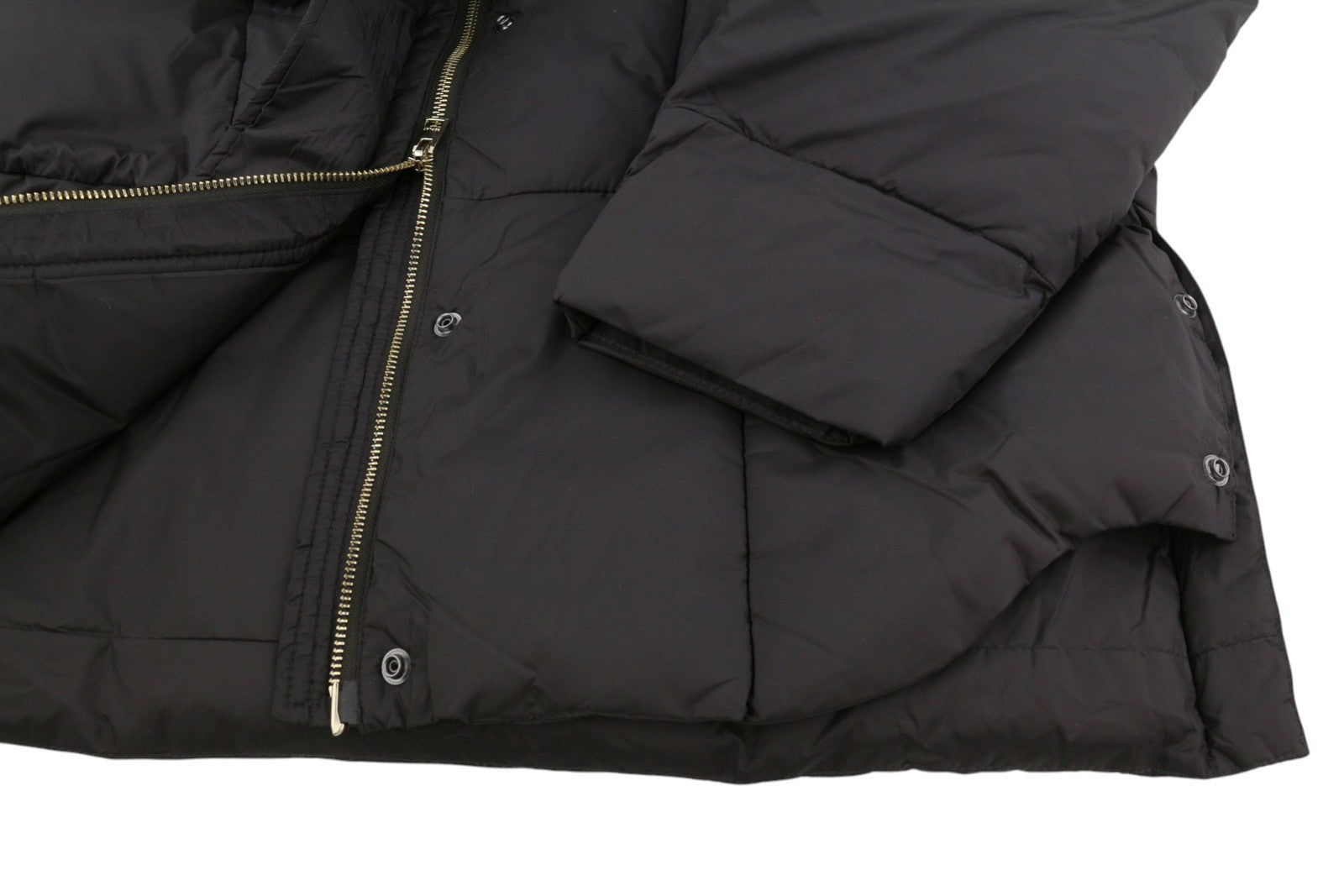 REPLAY W7453 Women Jacket M Dark Brown Padded Quilted Hooded Mid-Length
