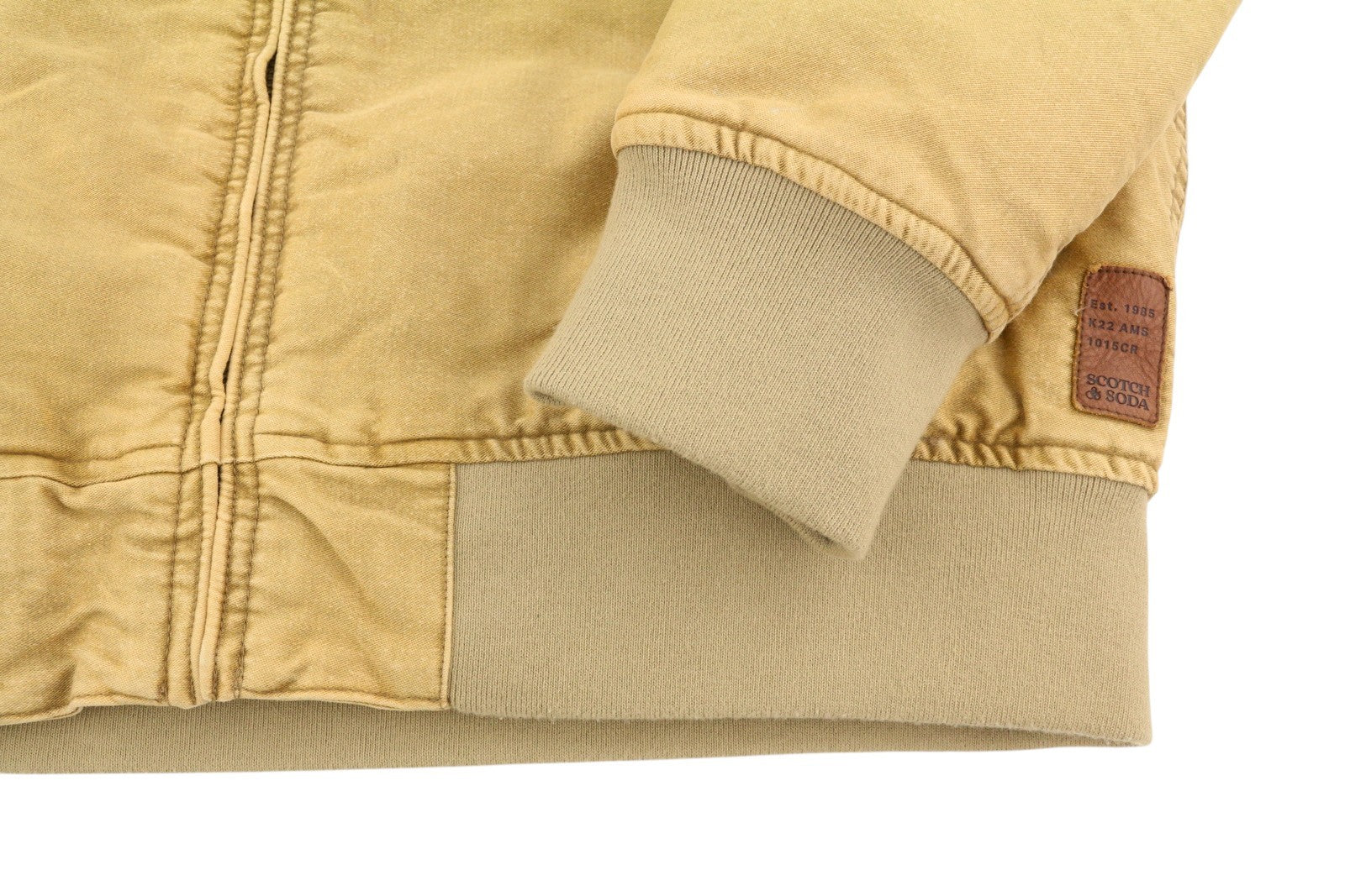 SCOTCH & SODA Men Jacket M Beige Padded Spread Full Zip Lightweight Bomber