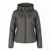 NAKETANO Women Jacket M Grey High Neck Lined Full Zip Lightweight