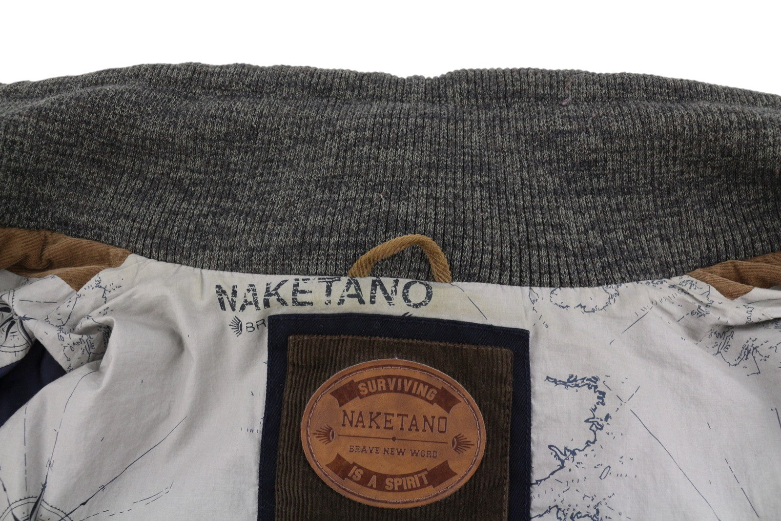 NAKETANO Women Jacket M Grey High Neck Lined Full Zip Lightweight