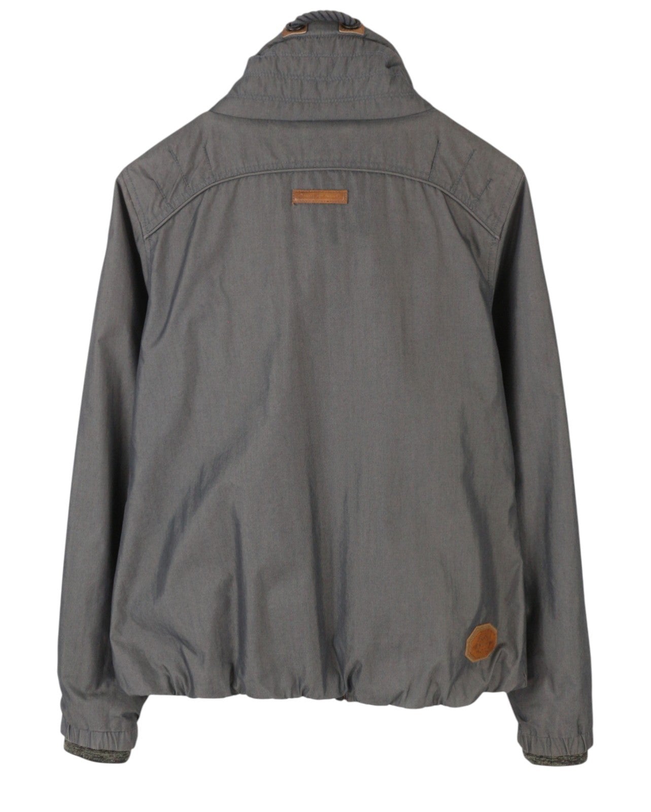 NAKETANO Women Jacket M Grey High Neck Lined Full Zip Lightweight