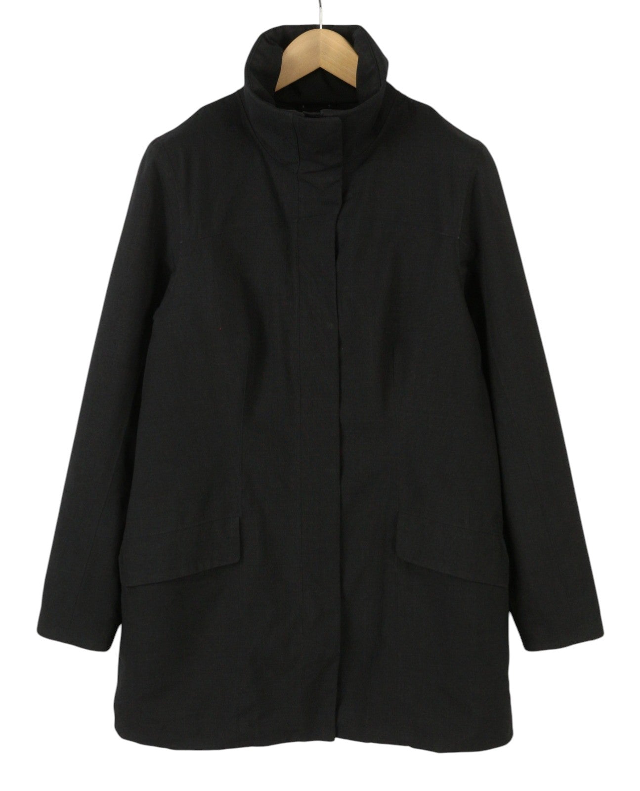 MARMOT Women Jacket Coat L Black Melange Padded Full Zip Mid-Length