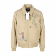 SCOTCH & SODA Men Jacket M Beige Patterned Spread Unlined Lightweight Bomber