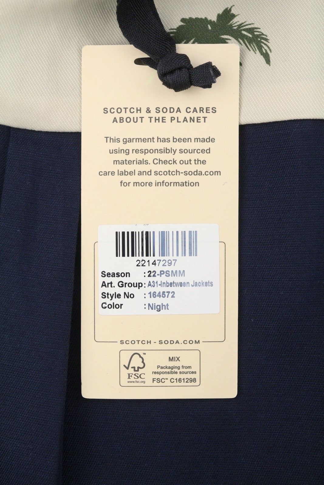 SCOTCH & SODA Men Jacket L Dark Blue Hidden Button Up Lightweight Bomber