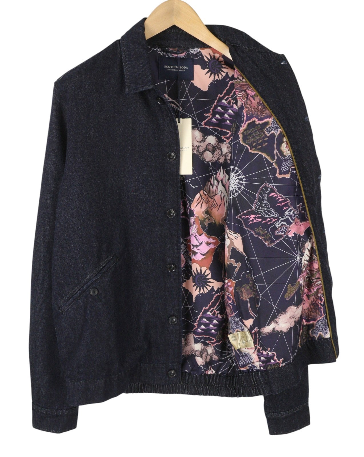 SCOTCH & SODA Men Jacket M Dark Blue Denim Button-Up Lightweight