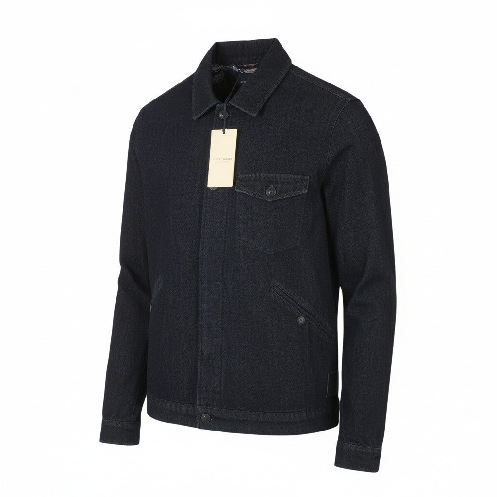 SCOTCH & SODA Men Jacket M Dark Blue Denim Button-Up Lightweight