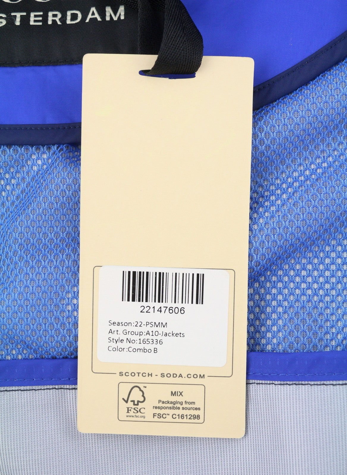 SCOTCH & SODA Men Jacket M Blue Waterproof Windproof Breathable Lightweight