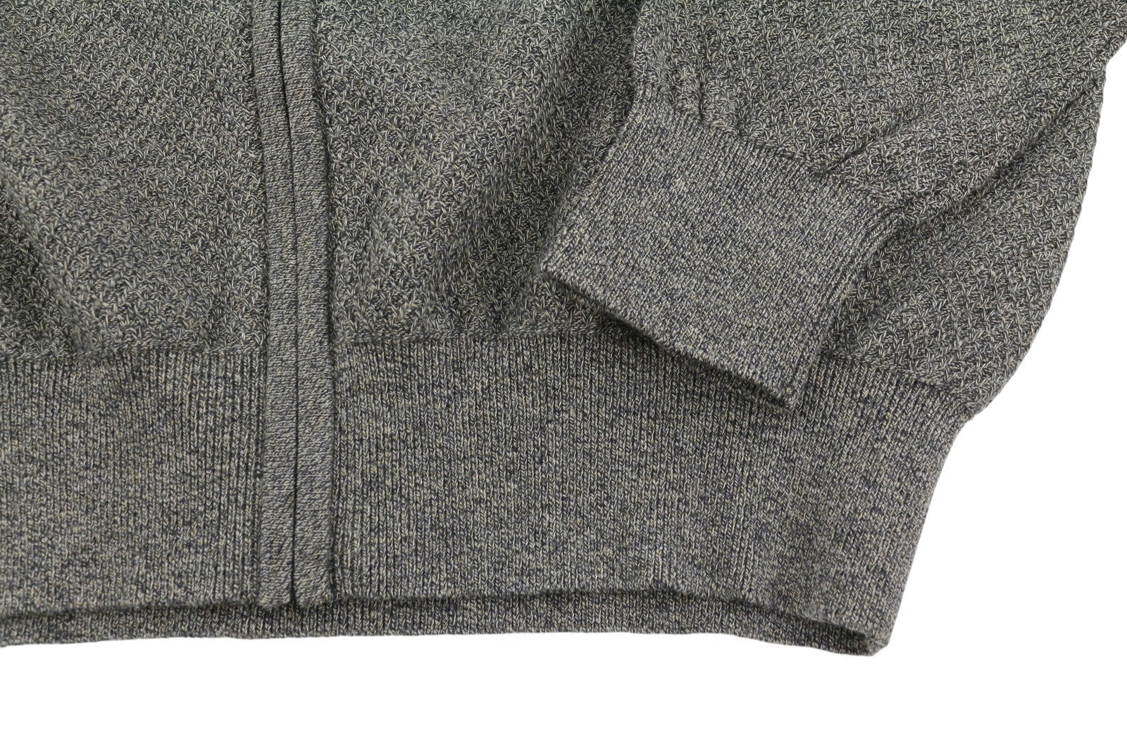 BLUE FIELDS Men Jumper L Grey Melange Tight Knit High Neck Full Zip
