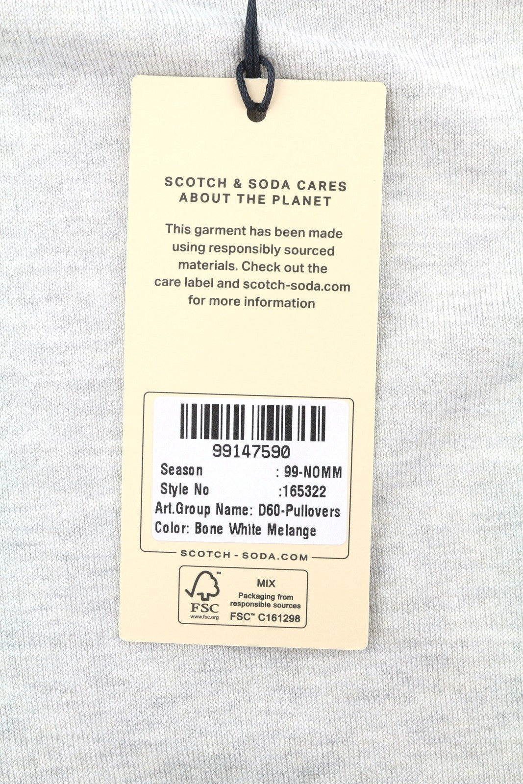 SCOTCH & SODA Men Jumper M Light Grey Melange Kit Crew Neck Pull On