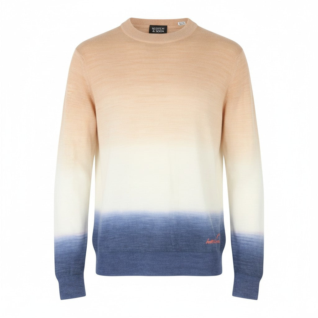 SCOTCH & SODA Men Jumper M Tie-Dye Pattern Wool Blend Tight Knit Pull On