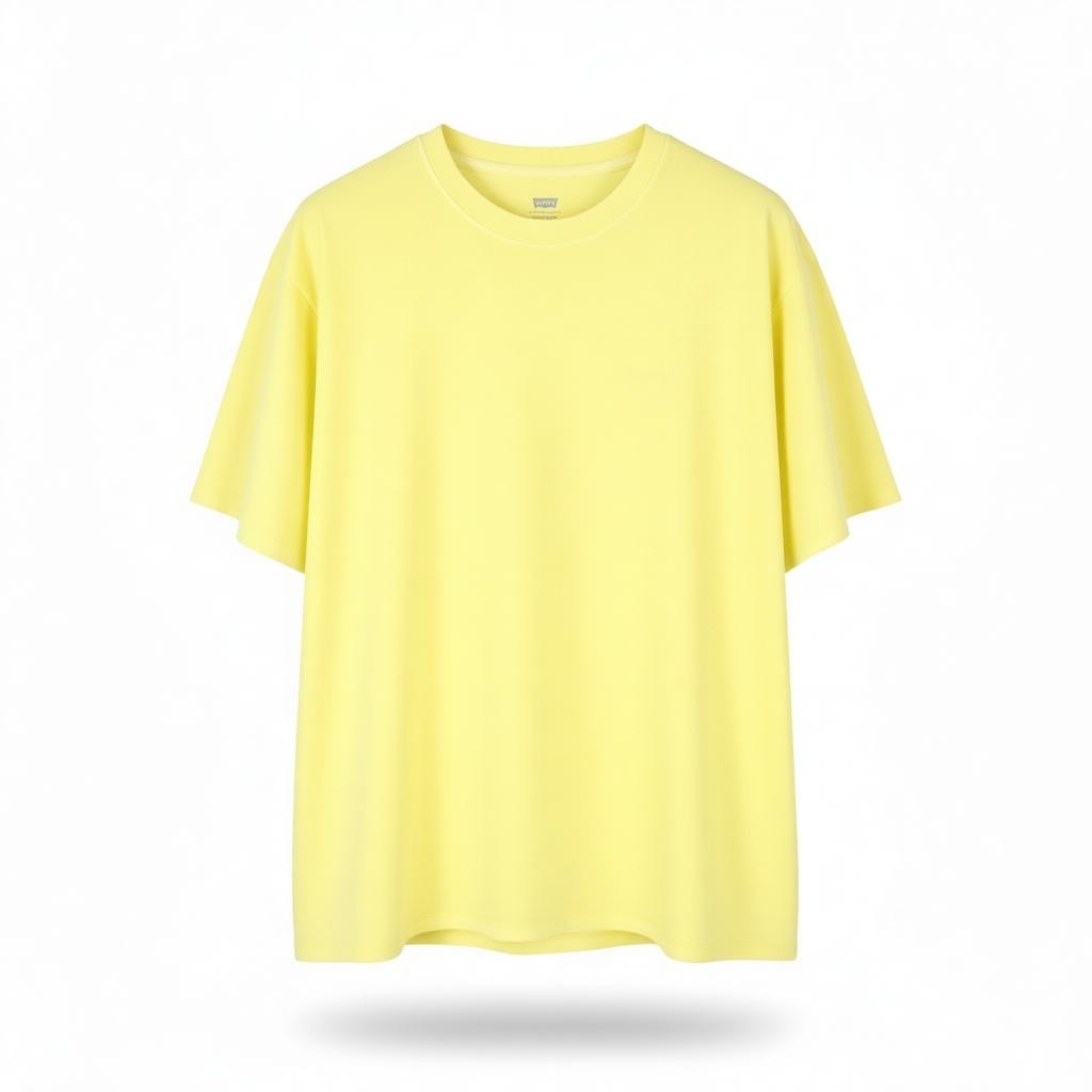 LEVI'S Vintage Fit Men T-Shirt XL Yellow Cotton Crew Neck Short Sleeve