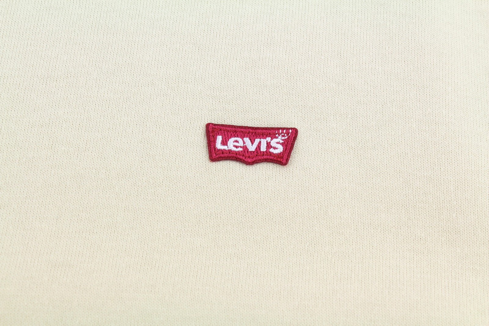 LEVI'S Standard Men T-Shirt XL Light Beige Cotton Crew Neck Short Sleeve