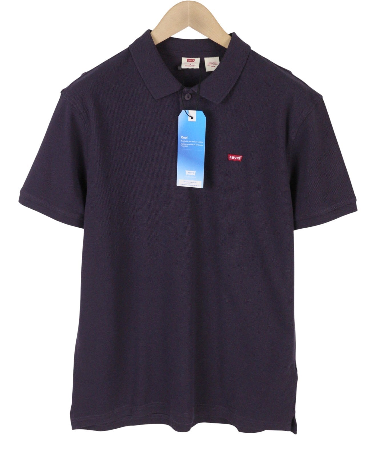 LEVI'S Standard Fit Men Polo M Purple Cotton Logo Short Sleeve