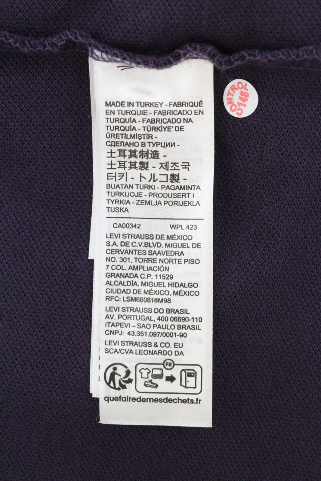 LEVI'S Standard Fit Men Polo M Purple Cotton Logo Short Sleeve