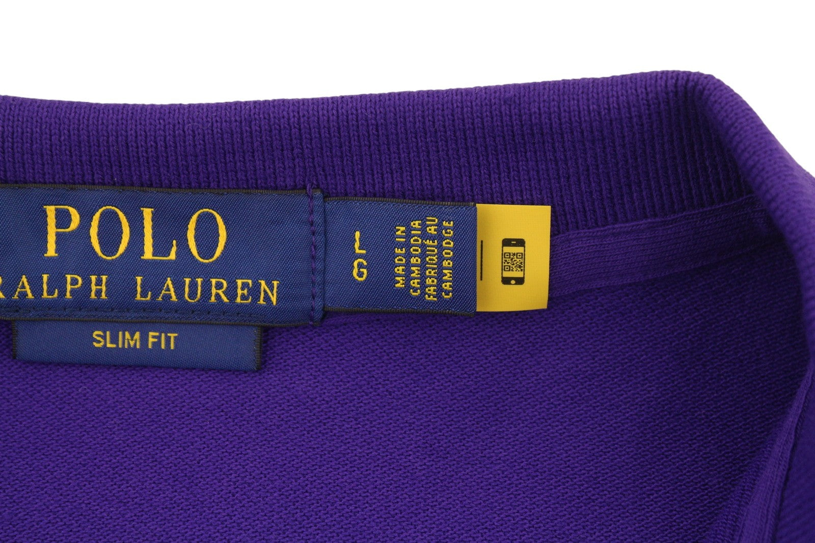 RALPH LAUREN Slim Fit Men Polo L Purple Cotton Pony Logo Short Sleeve