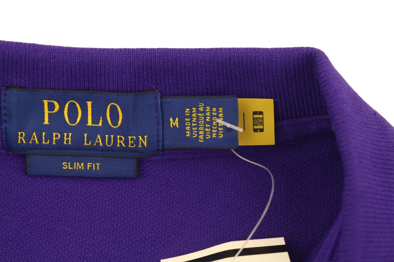 RALPH LAUREN Slim Fit Men Polo M Purple Cotton Logo Short Sleeve