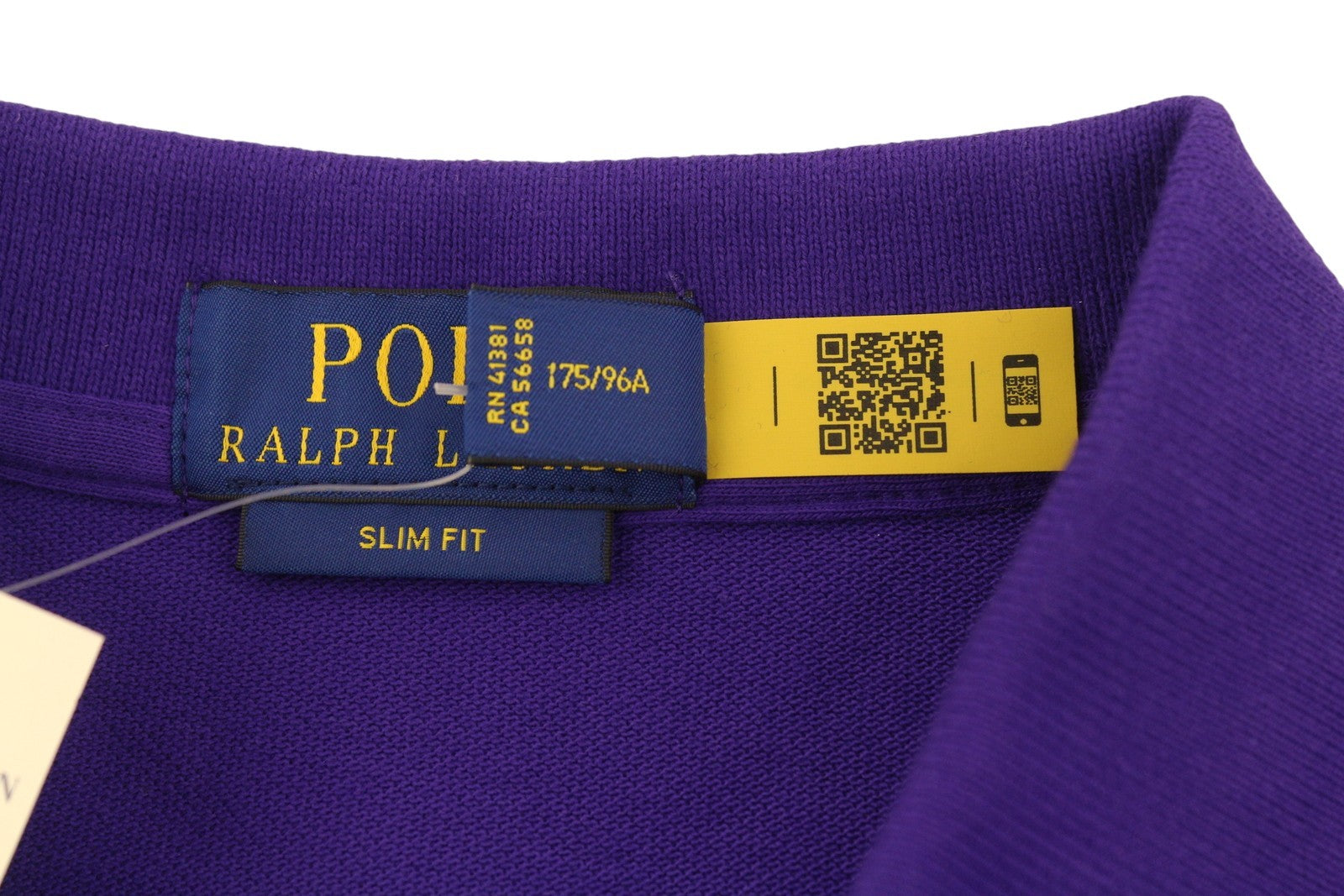 RALPH LAUREN Slim Fit Men Polo M Purple Cotton Logo Short Sleeve