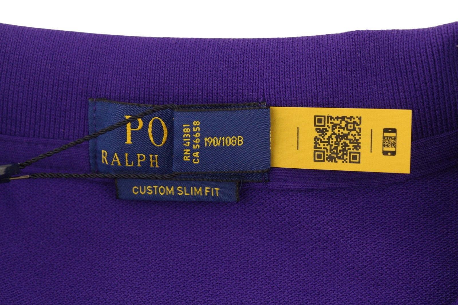RALPH LAUREN Custom Slim Fit Men Polo 2XL Purple Cotton Logo Short Sleeve