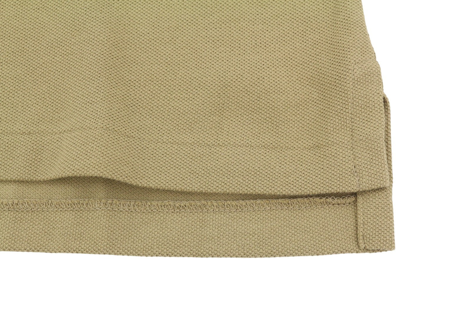 RALPH LAUREN Custom Slim Fit Men Polo S Beige Cotton Logo Short Sleeve