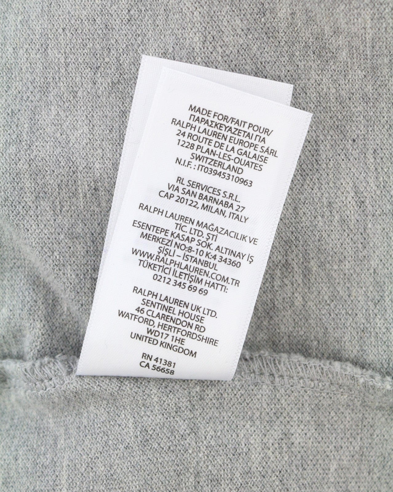 RALPH LAUREN Custom Slim Fit Men Polo S Grey Melange Cotton Short Sleeve