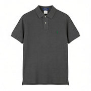 RALPH LAUREN Slim Fit Men Polo M Dark Grey Melange Cotton Short Sleeve