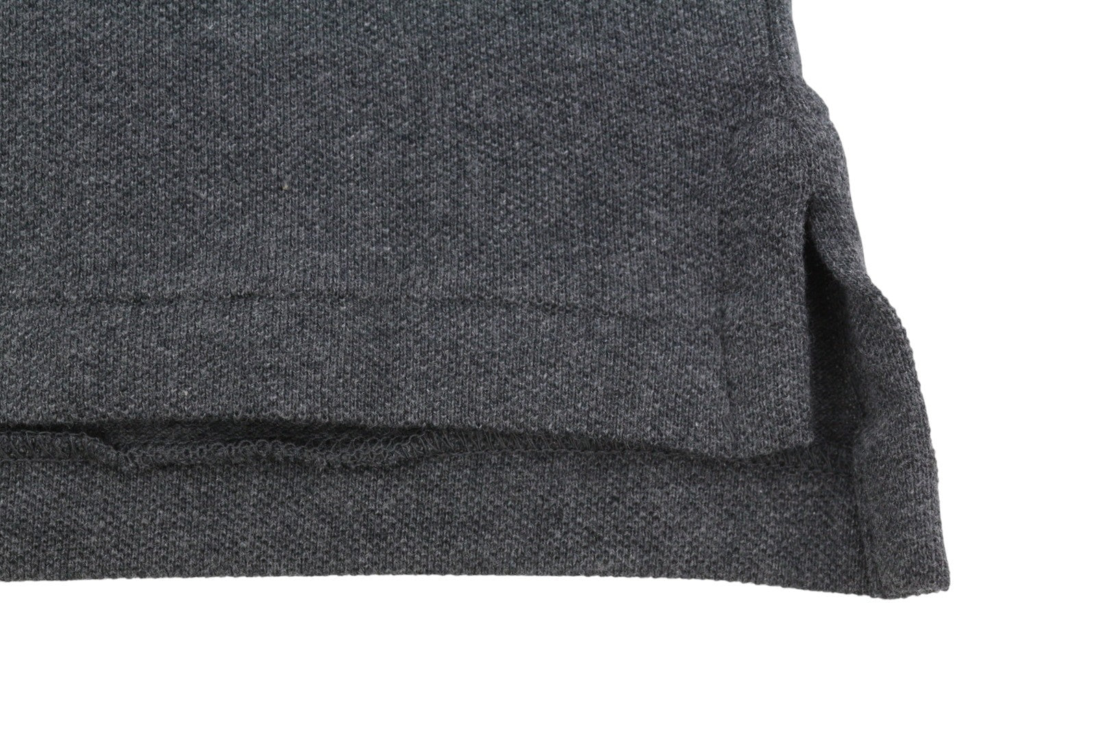 RALPH LAUREN Custom Slim Fit Men Polo S Dark Grey Melange Cotton Sleeve